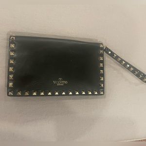 Valentino Garavani Nappa Rockstar Wristlet Clutch, small
